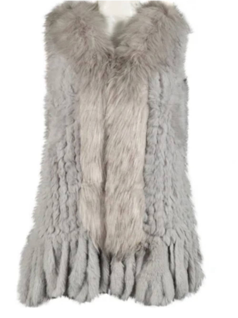 SIONI Luxury Gray Faux Fur Vest